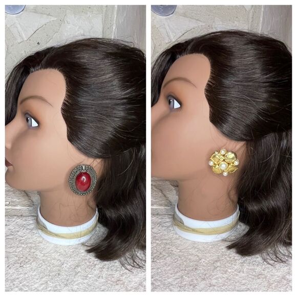 Fashion vintage clip on earring set of 2 - Picture 1 of 5